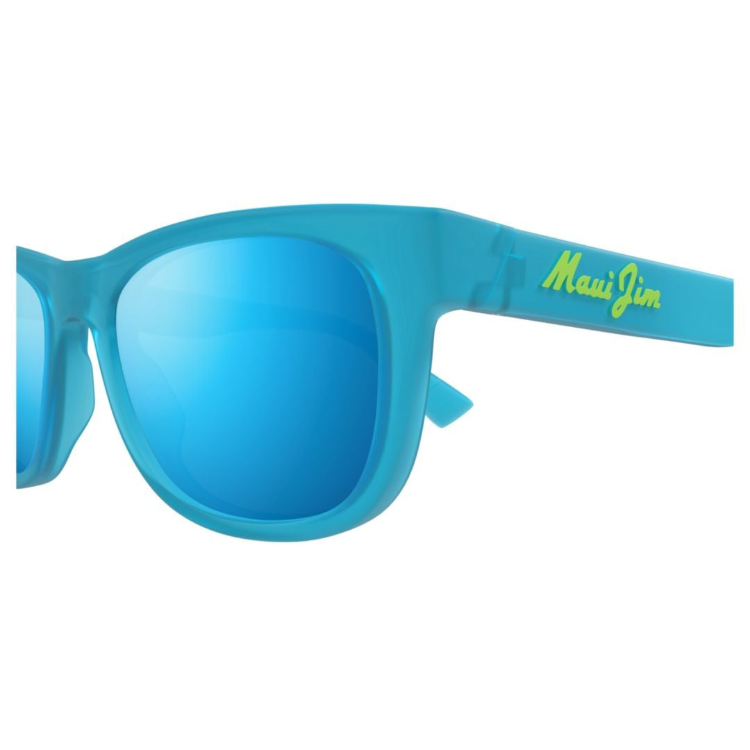 Maui Jim Kaulike Rectangular Turquoise Frame Sunglasses With Mirrored Lenses