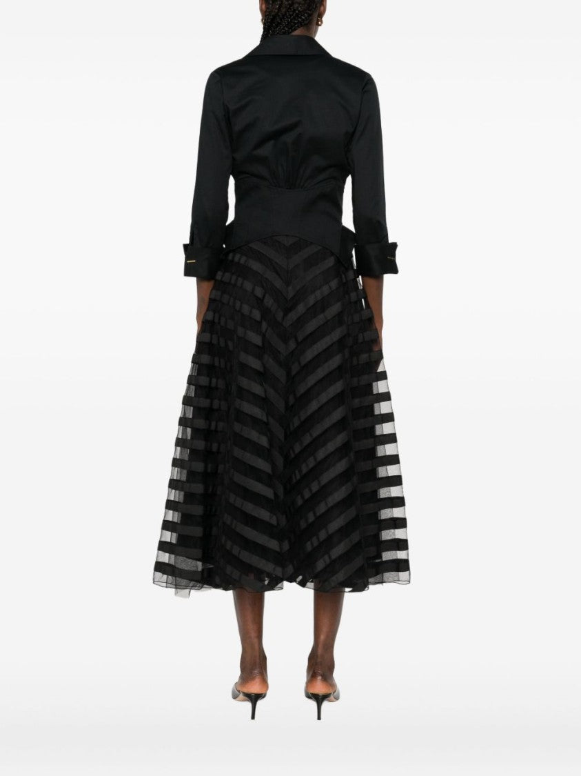 Elisabetta Franchi Fitted Black Shirt With Deep V-Neckline