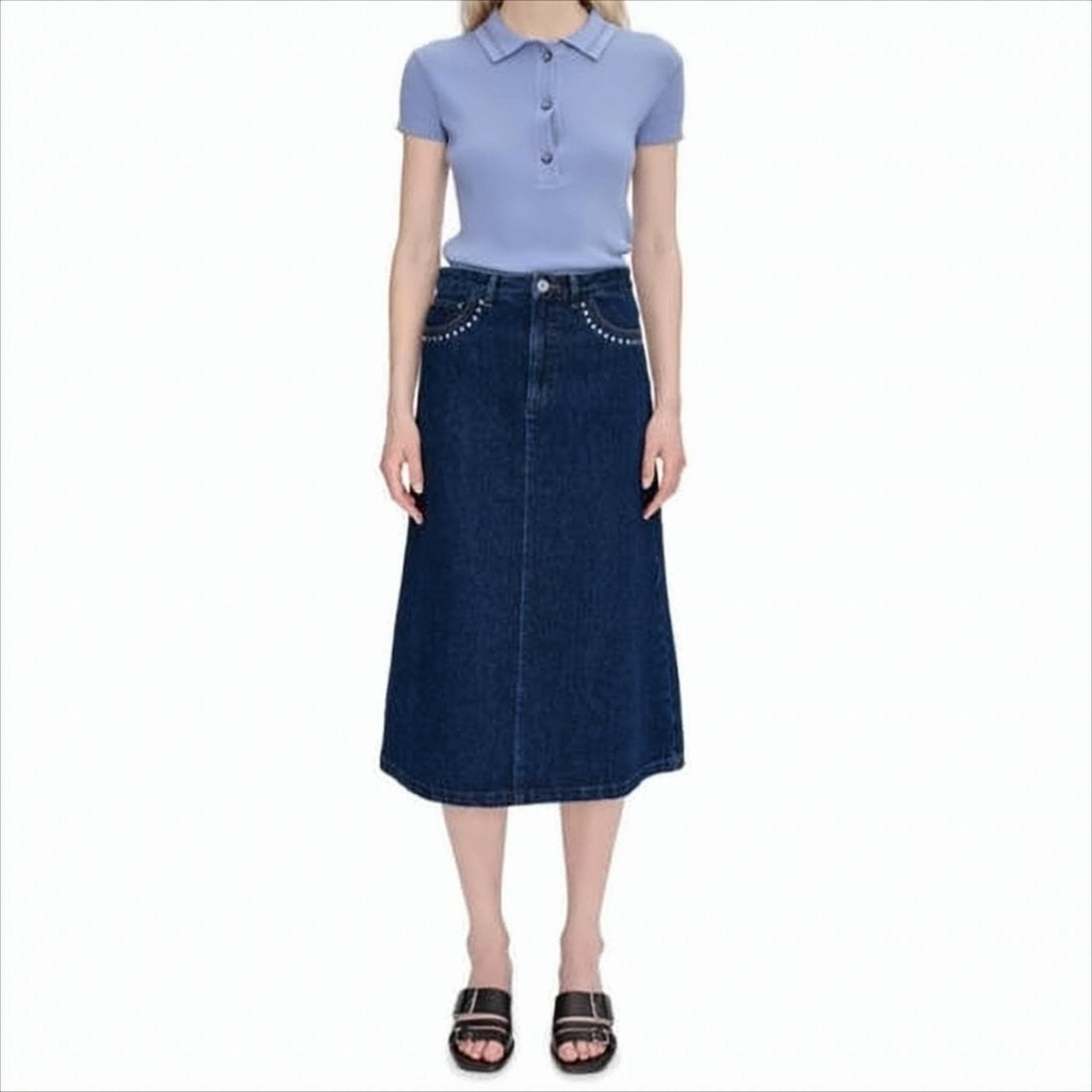 A.P.C. Midi Denim Skirt With Straight Silhouette
