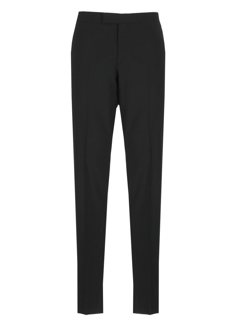 Lardini Tailored Black Virgin Wool Pants