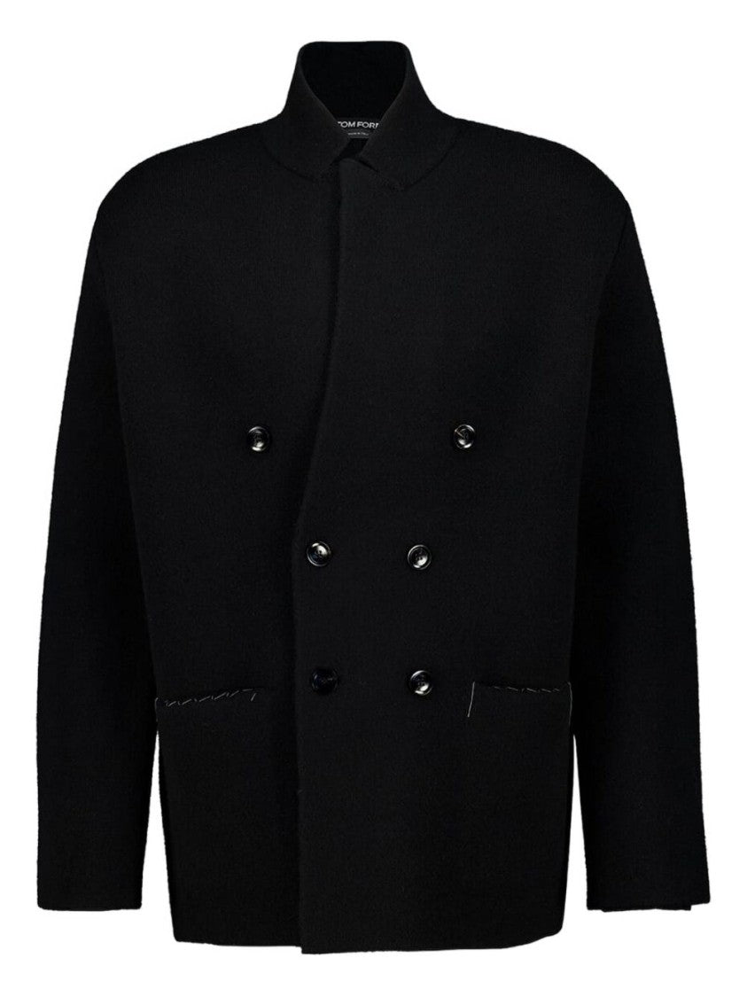 Tom Ford Double-Breasted Black Blazer With Tailored Collar