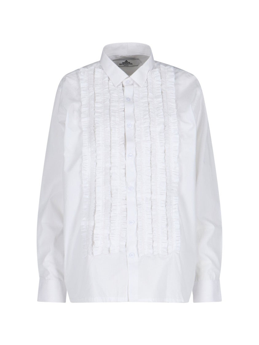 Hodakova "Frill" Ruffle Shirt – White