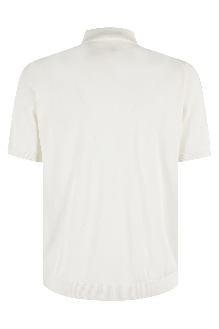 Roberto Collina Short-Sleeve Ecru Polo