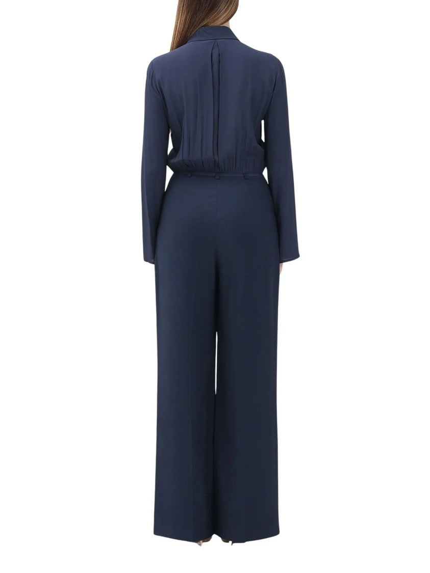 Patrizia Pepe Blue Polyester Elastane Elegant Jumpsuit