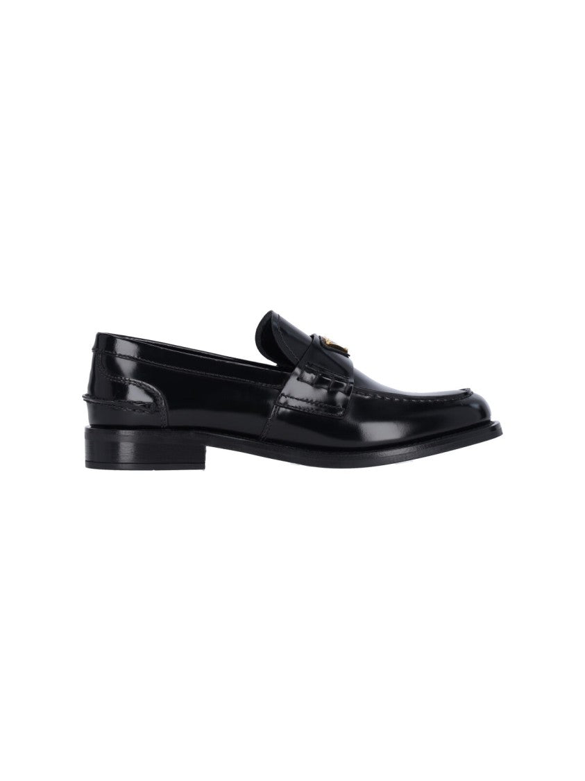 Prada Logo Loafers – Black