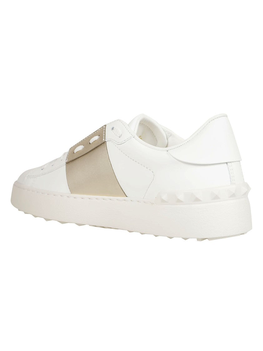 Valentino White Calfskin Open Sneakers