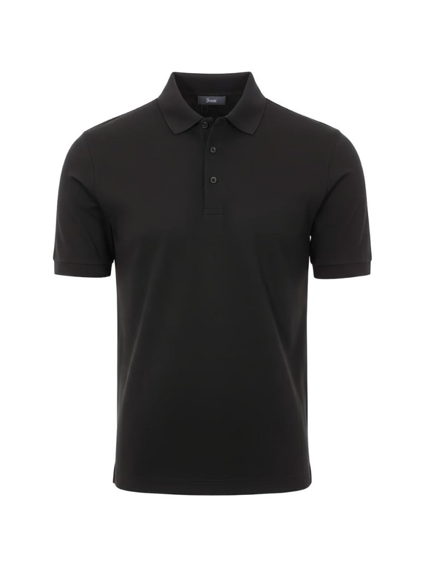 Herno Black Point Collar Polo Shirt