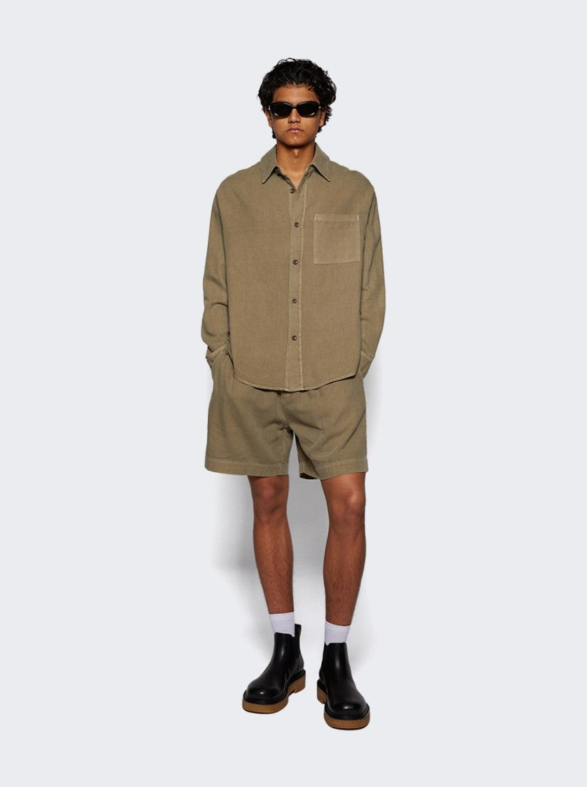 The Elder Statesman Early Dawn Overshirt New Olive