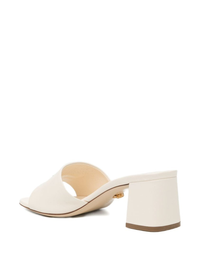 Versace Cream Square Open Toe Branded Sandals