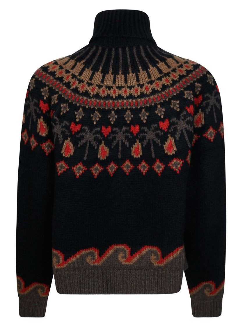 Alanui Sweet Winter Multicolored Turtleneck Sweater