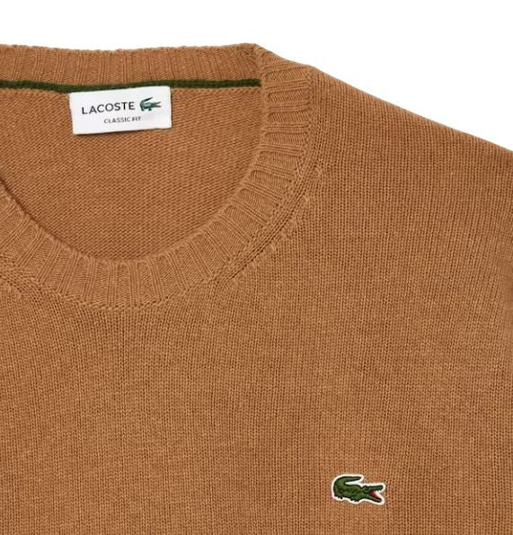 Lacoste Roll-Neck Sweater In Carded Wool