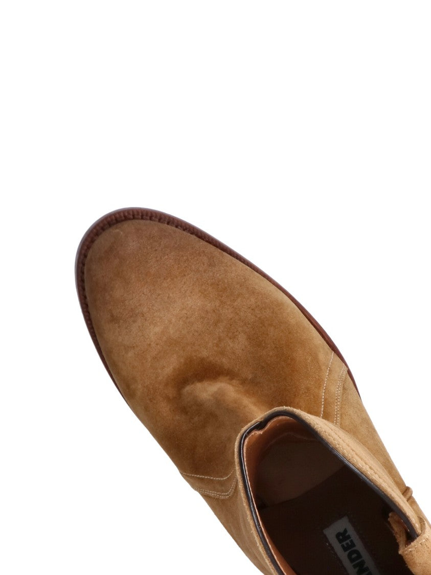Jil Sander Mid-Calf Boots In Soft Calf Suede With Rounded Toe