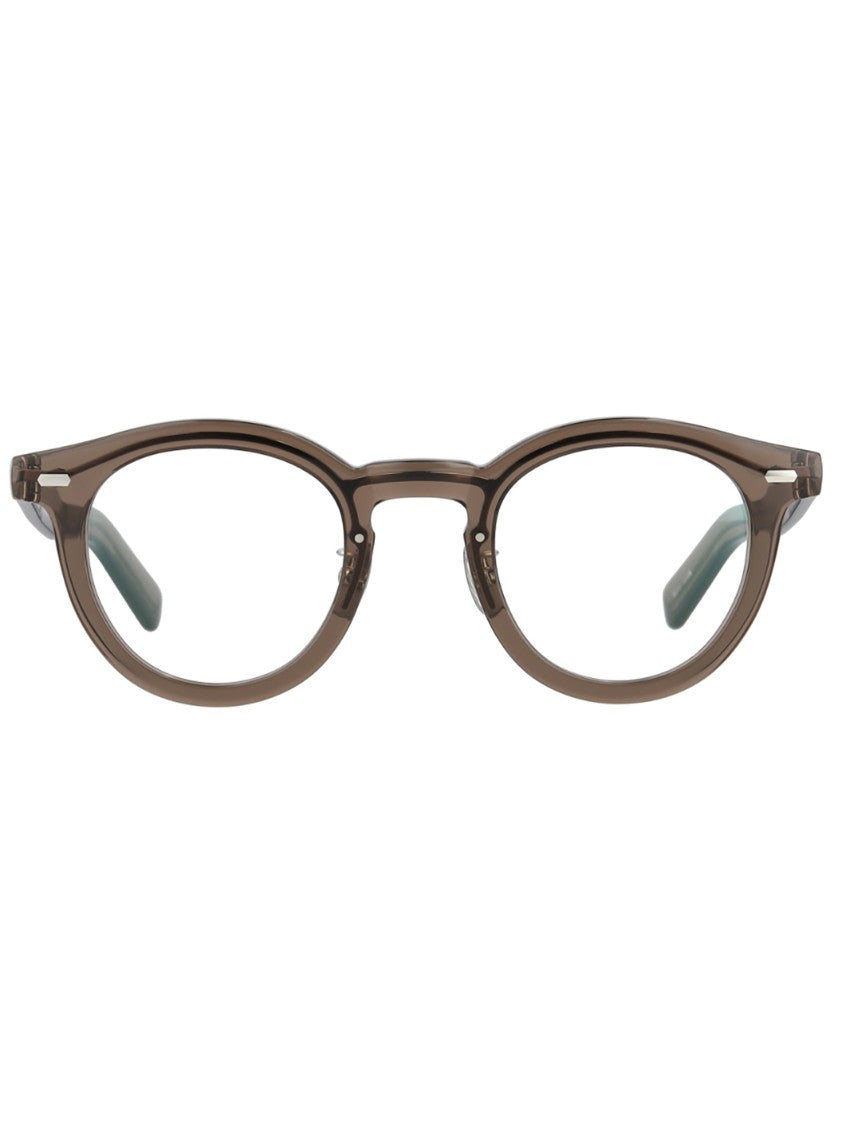 Yellows Plus Rounded Brown Acetate Optical Frames With Minimalist Design