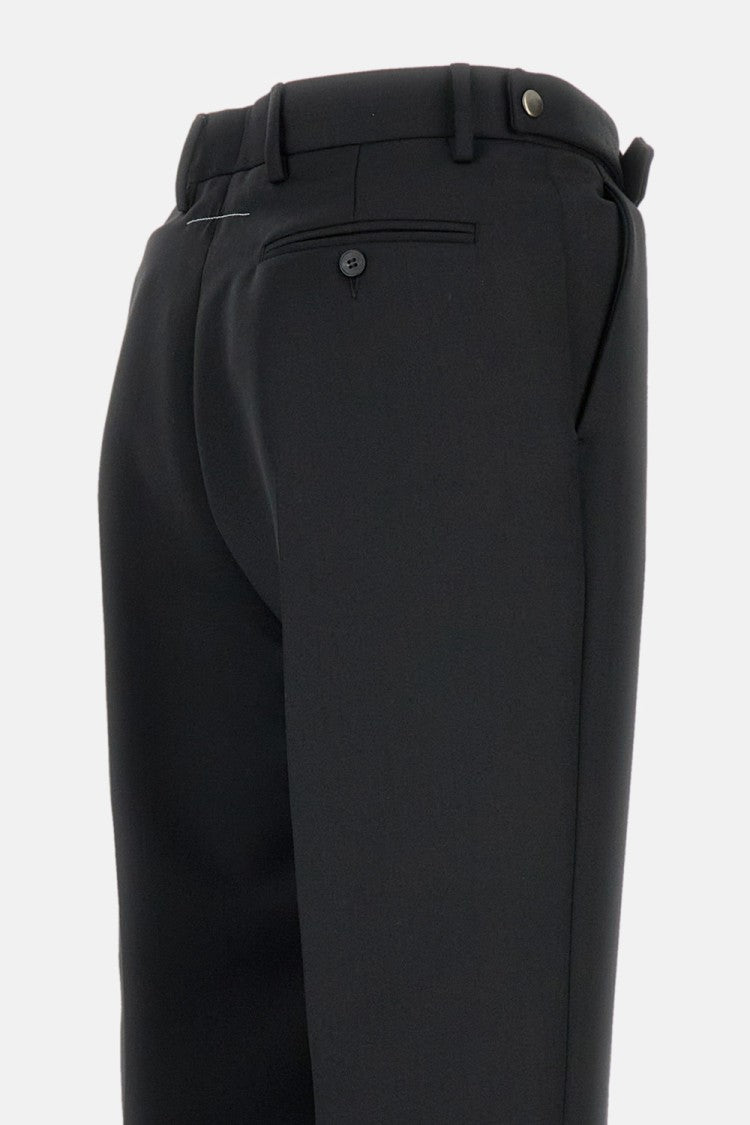 Mm6 By Maison Margiela Tailored Black Trousers With Front Zip