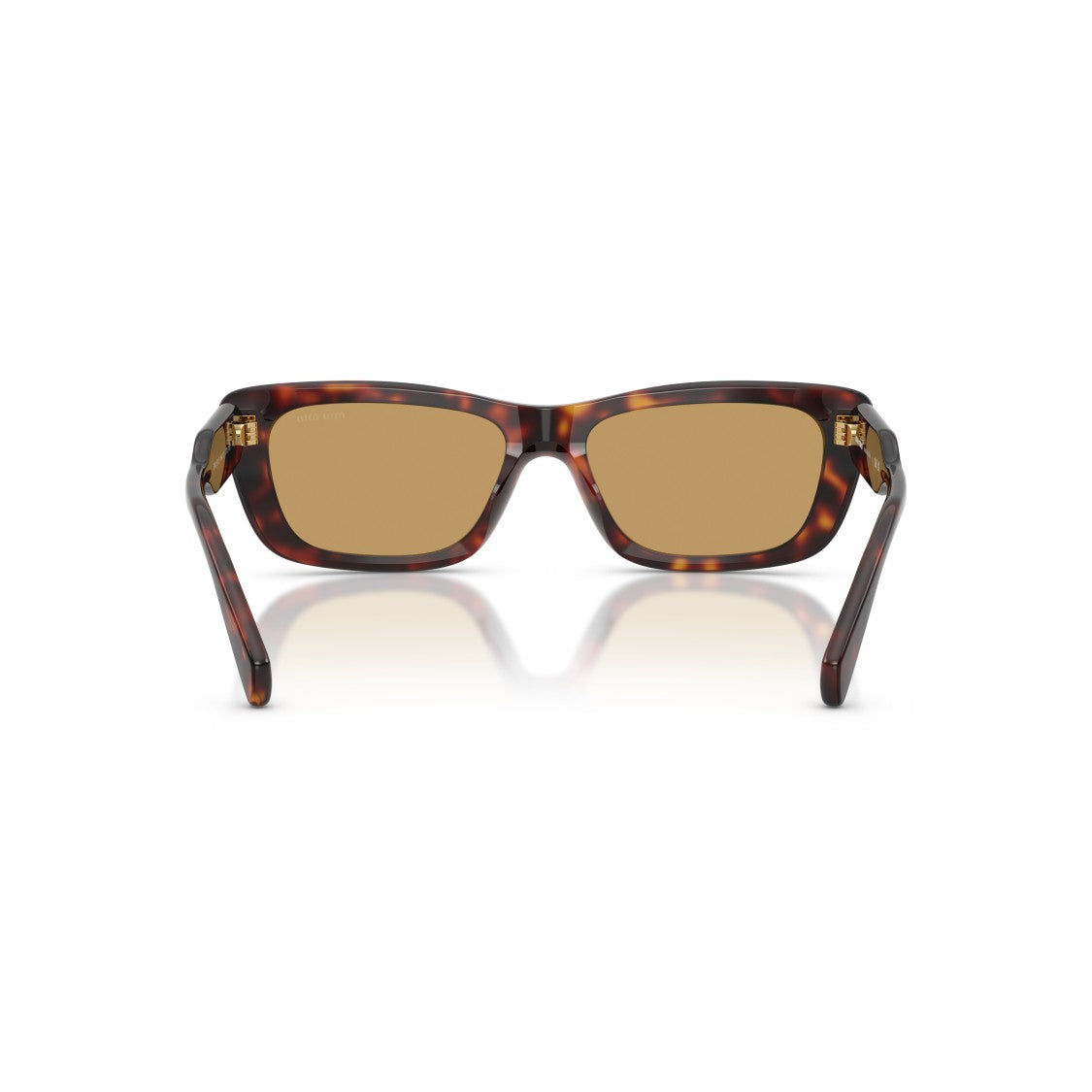 Miu Miu 0Mu B12s Rectangular Tortoiseshell Sunglasses With Thick Arms