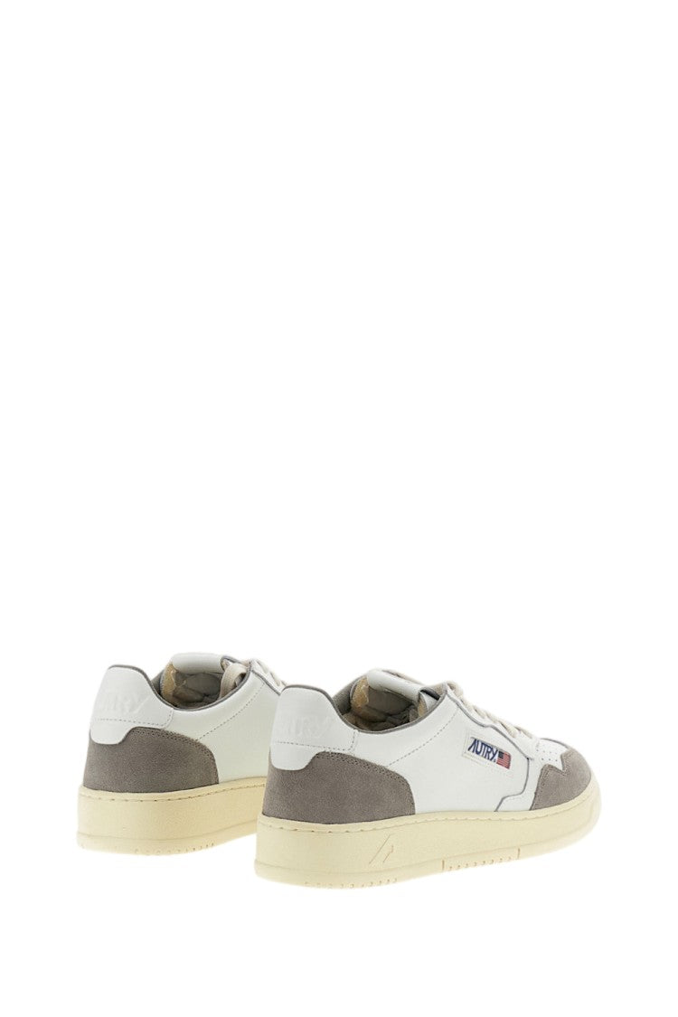 Autry White Grey Medalist Low Leather Suede Sneakers