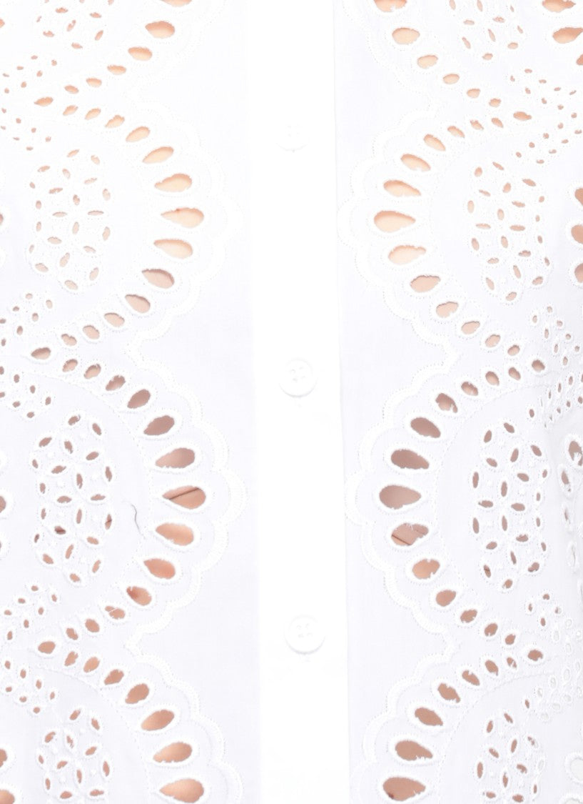 Parosh White Cannes Lace Cotton Shirt