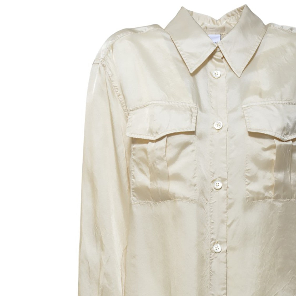 Aspesi Ecru Viscose Satin Blouse