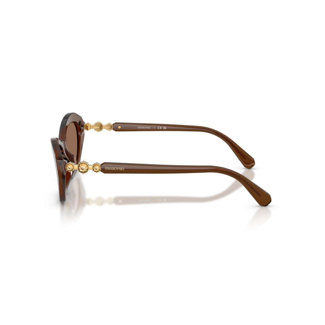 Swarovski 0Sk6048 Geometric Cat-Eye Sunglasses With Gold Accents
