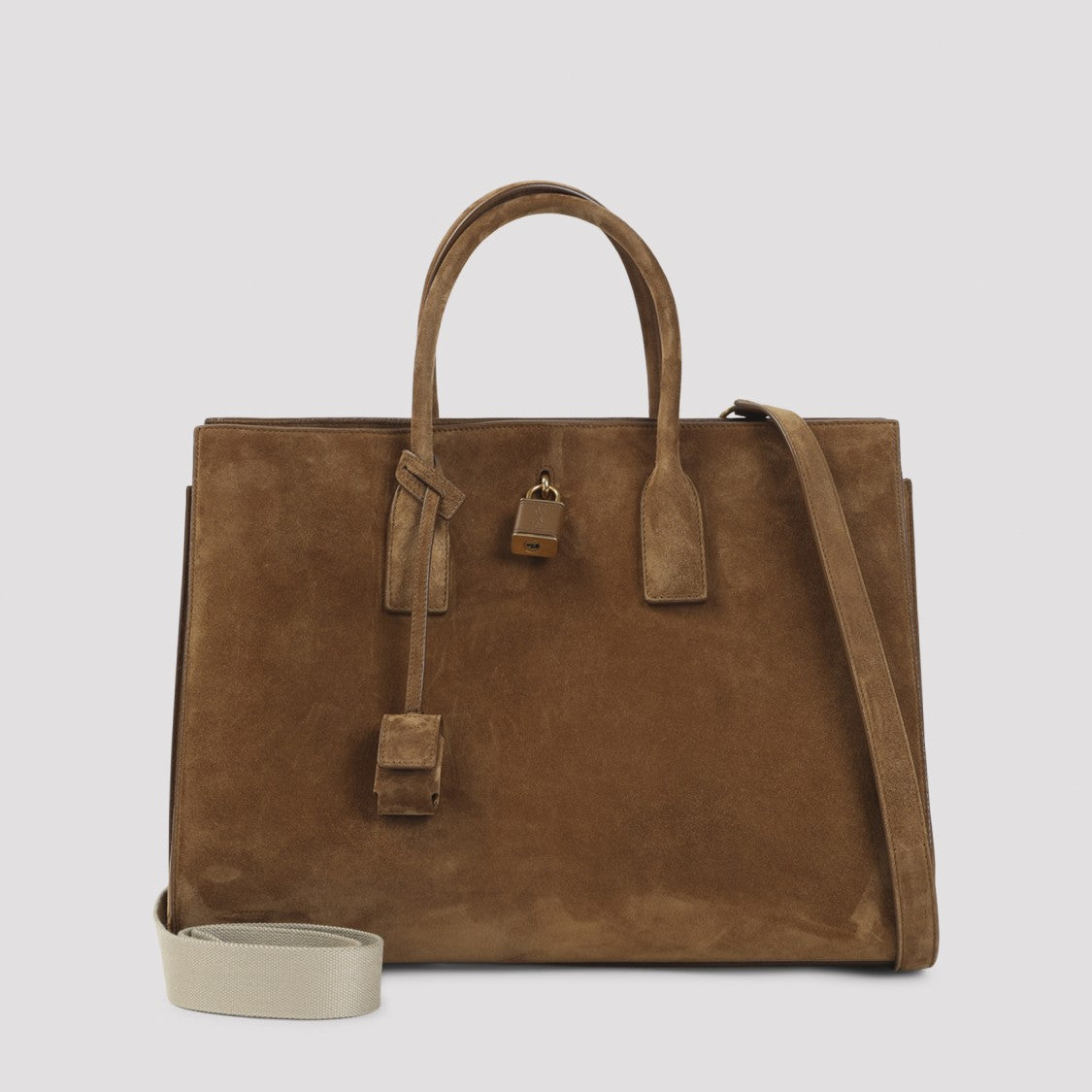 Saint Laurent Structured Rectangular Suede Handbag