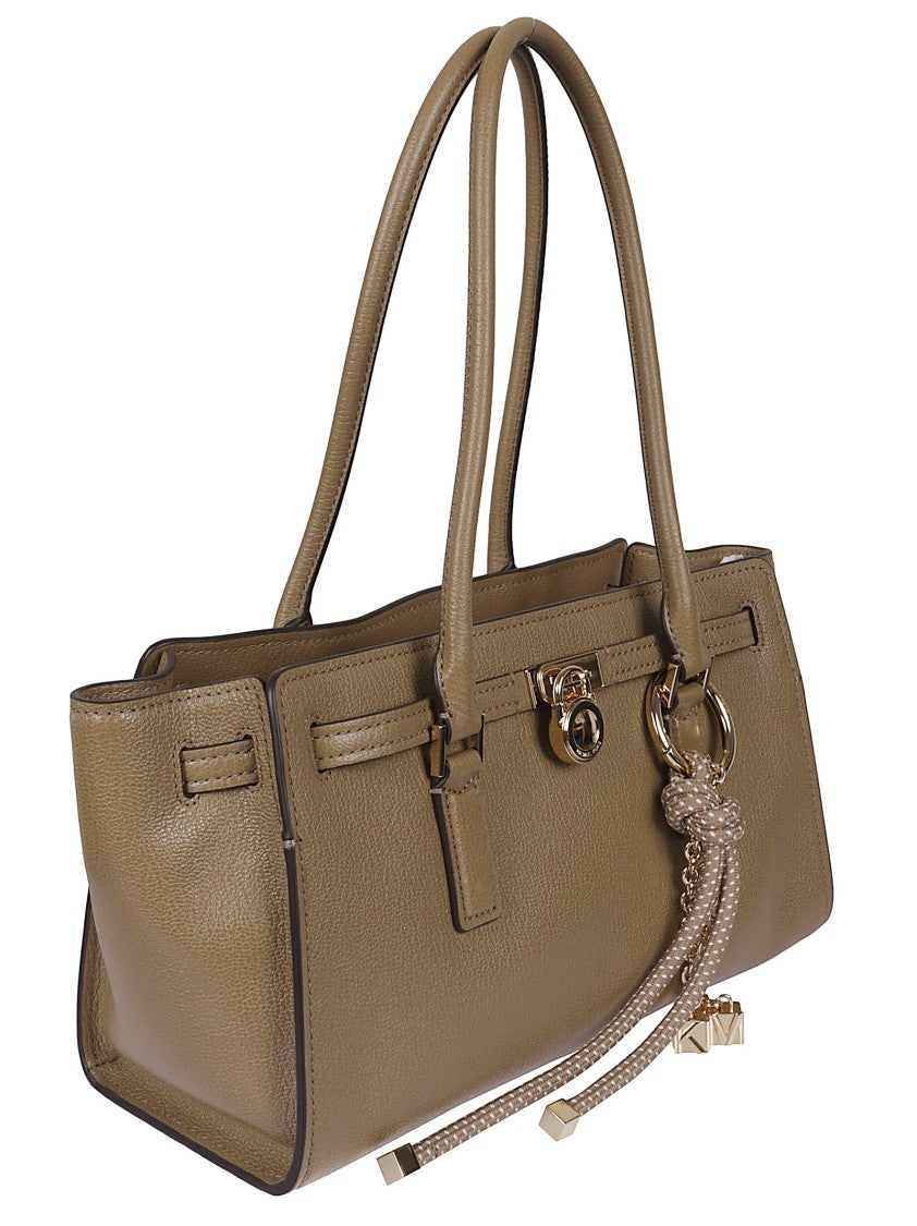Michael Kors Hamilton Husk-Hued Hammered Leather Handbag