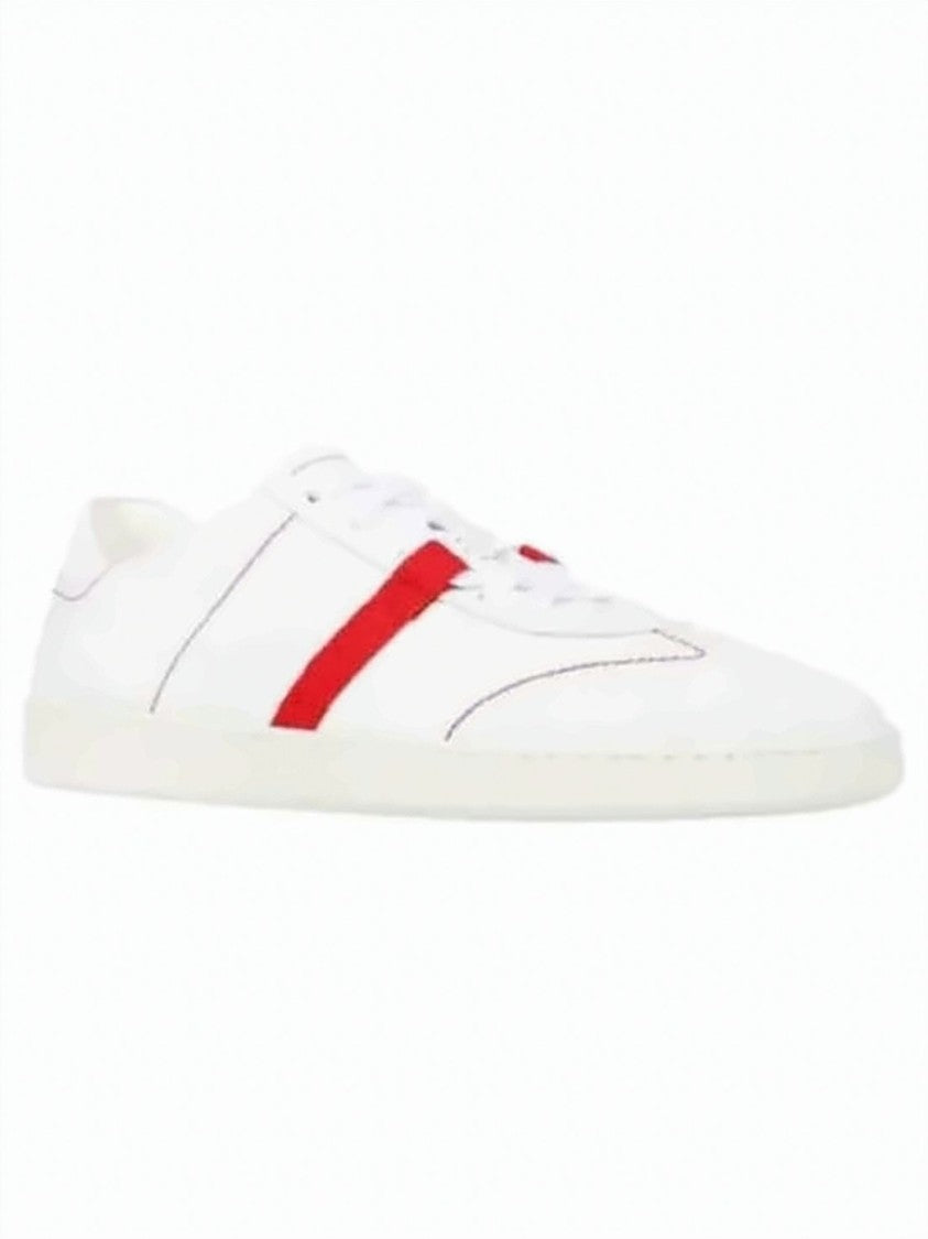 Salvatore Ferragamo Low-Top Sneakers With Red Stripe Accent