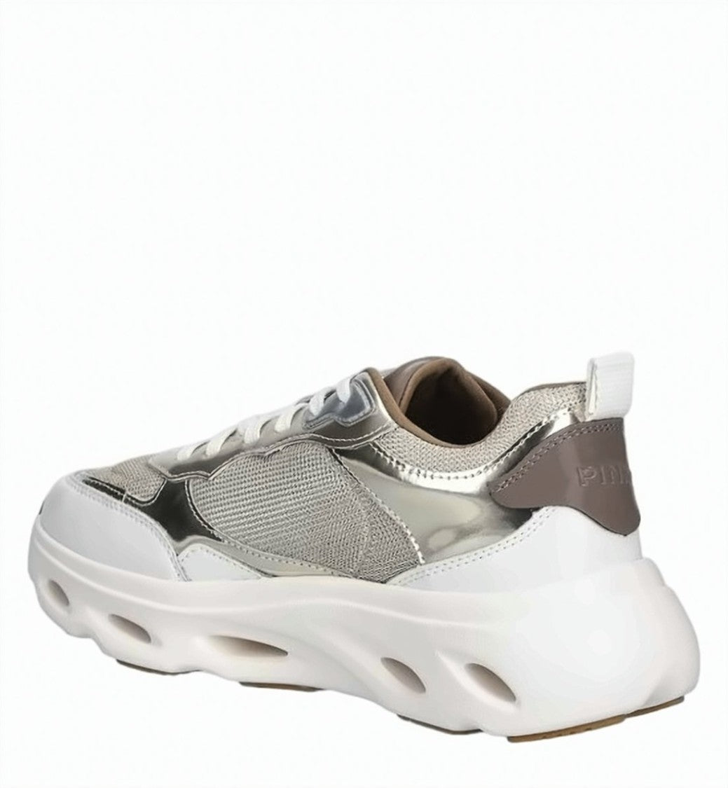 Pinko Leather Mesh Insert Sneakers