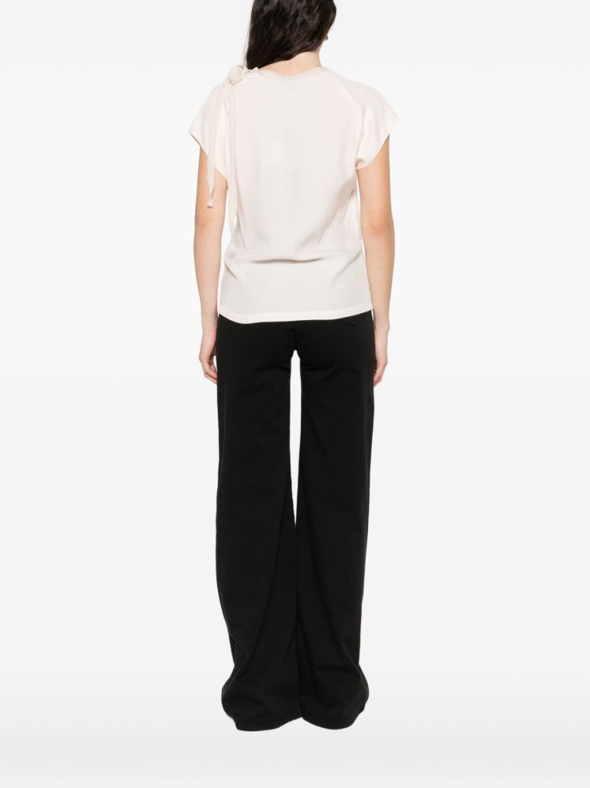 Pinko Short-Sleeve Blouse With Side Bow Detail