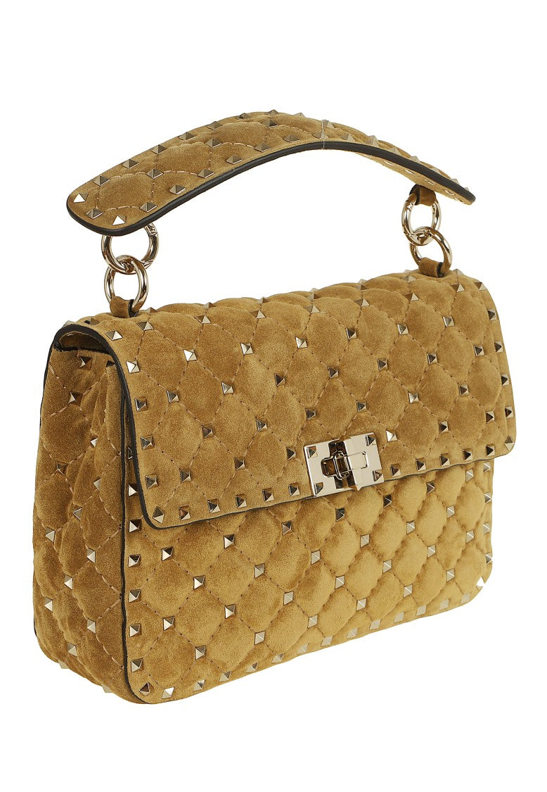 Valentino Garavani Medium Rockstud Spike Quilted Suede Shoulder Bag