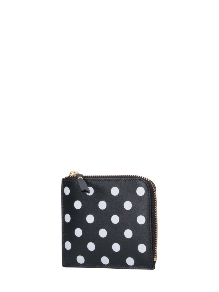 Comme Des Garçons Polka Dot Printed Leather Compact Wallet