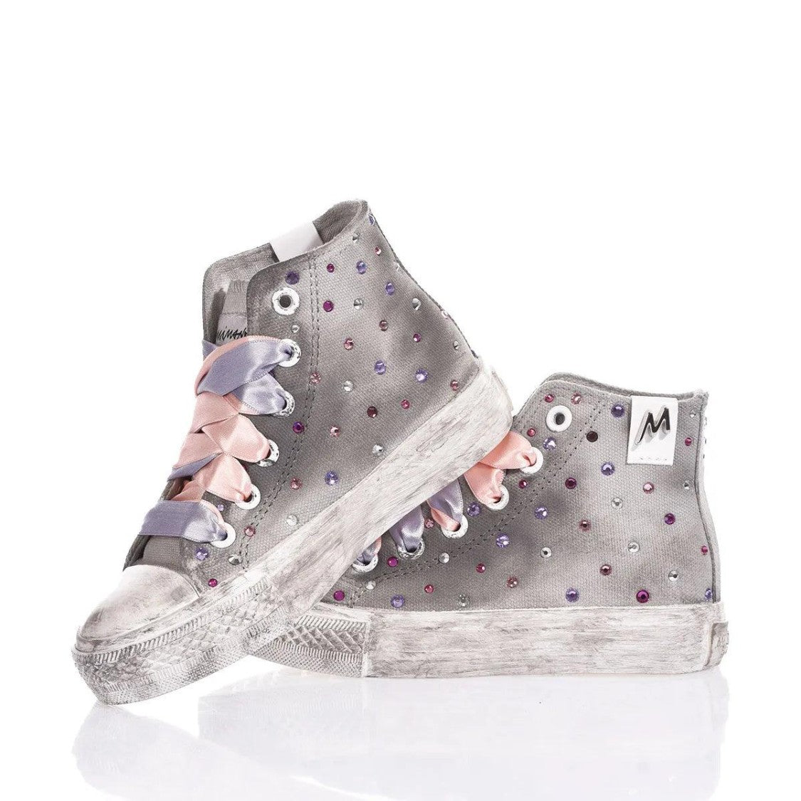 Mimanera High-Top Sneakers With Swarovski Crystal Embellishments