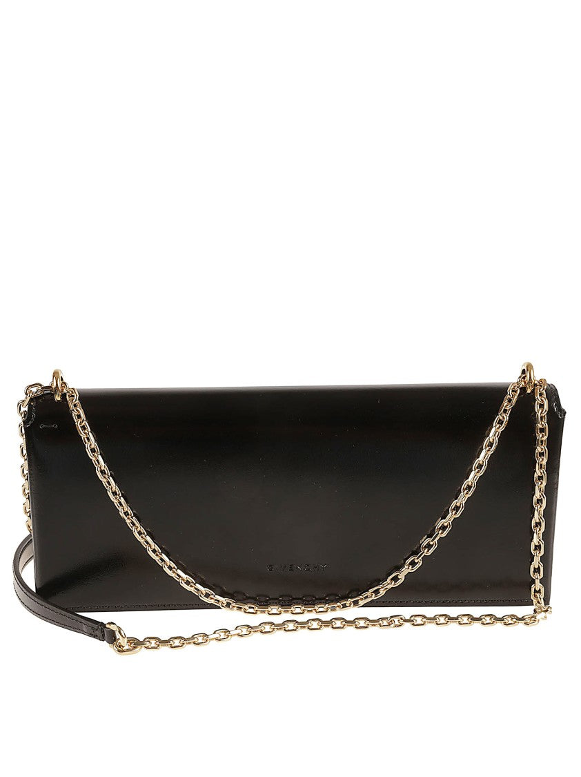 Givenchy Flap Shoulder Bag In Polished Black Leather