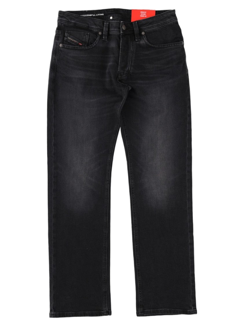 Diesel Blue Straight-Leg Five-Pocket Cotton-Blend Jeans