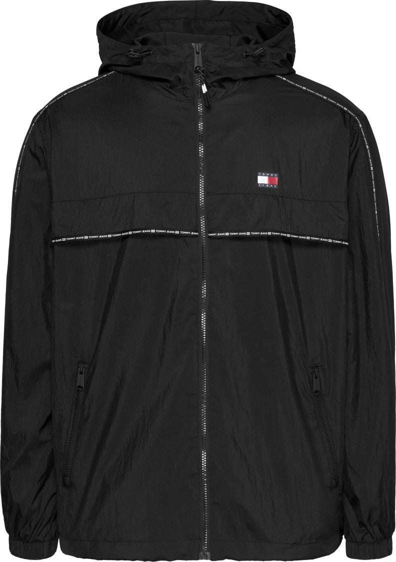 Tommy Jeans Black Full Zip Jacket With Tommy Badge