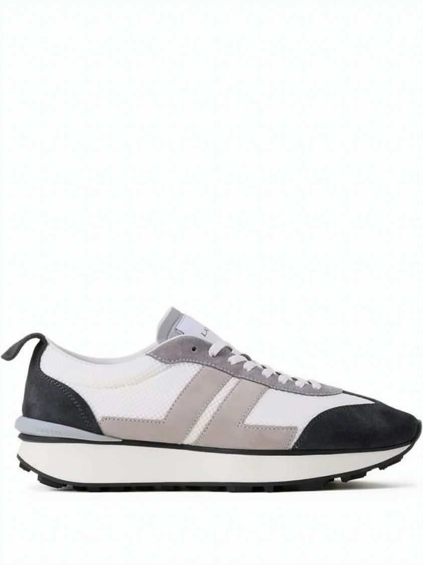 Lanvin Low-Profile Sneaker With Calfskin Leather Overlays