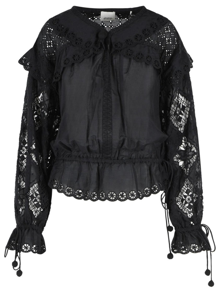 Isabel Marant 'Nowana' Black Cotton Blouse