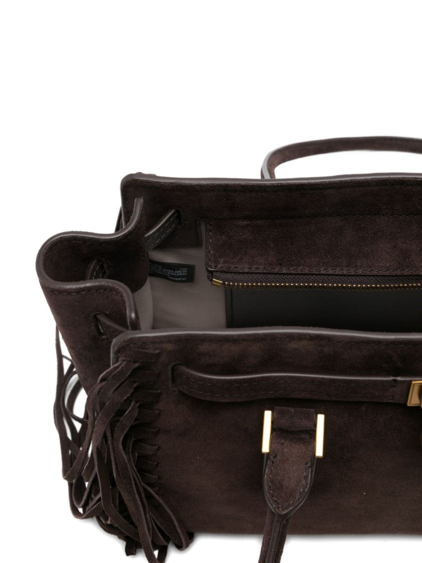 Michael Kors Rich Brown Suede Shoulder Bag