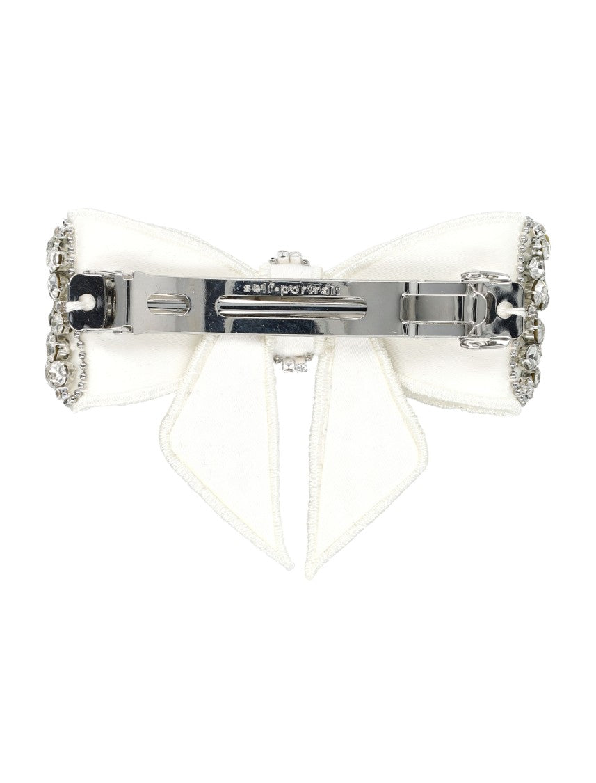 Self-Portrait Silver Crystal Bow Hair Clips
