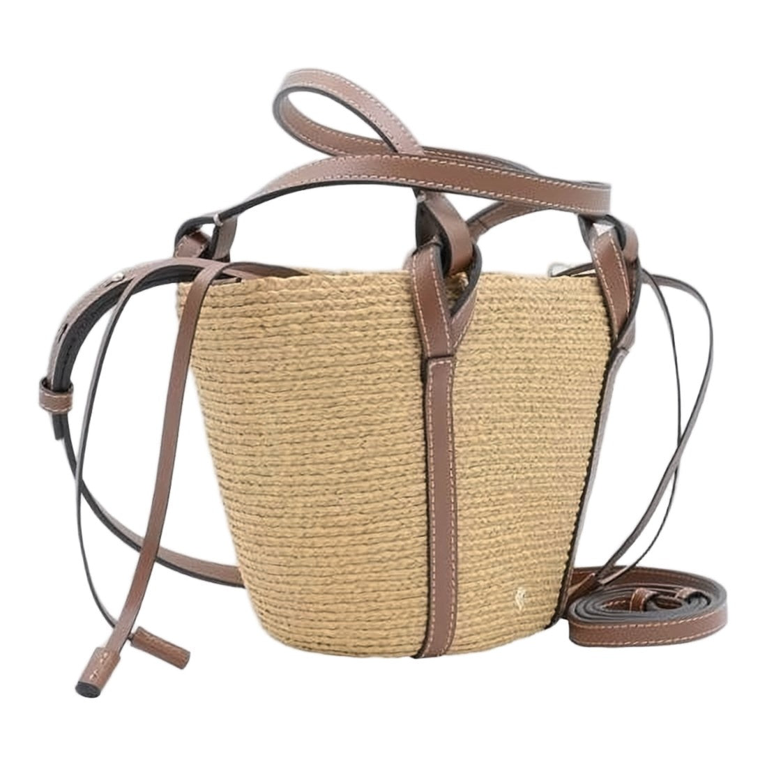Helen Kaminski Structured Raffia Tote Bag With Leather Trim