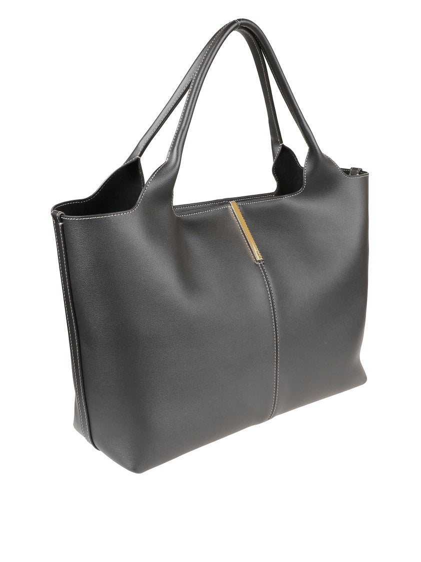 Tod's Structured Black Tote Bag With Minimalist Design