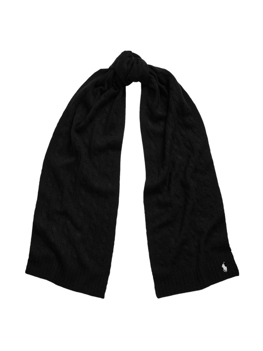Polo Ralph Lauren Oblong Cable Knit Scarf With Embroidered Detail