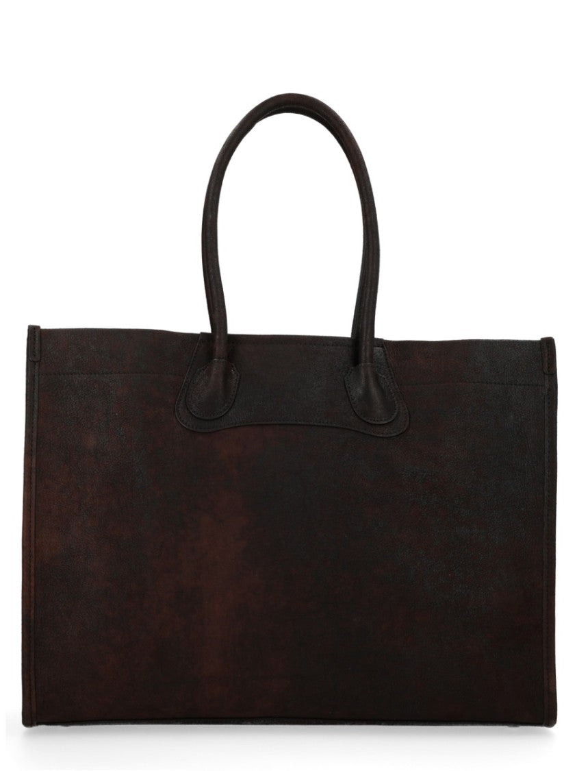 Vivienne Westwood Brown Troy Lamb Leather Tote Bag