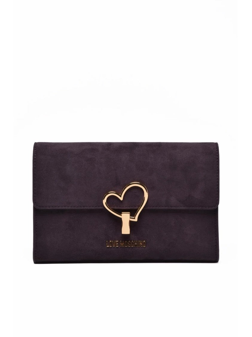 Love Moschino Suede-Effect Crossbody Bag With Distinctive Lock Closure