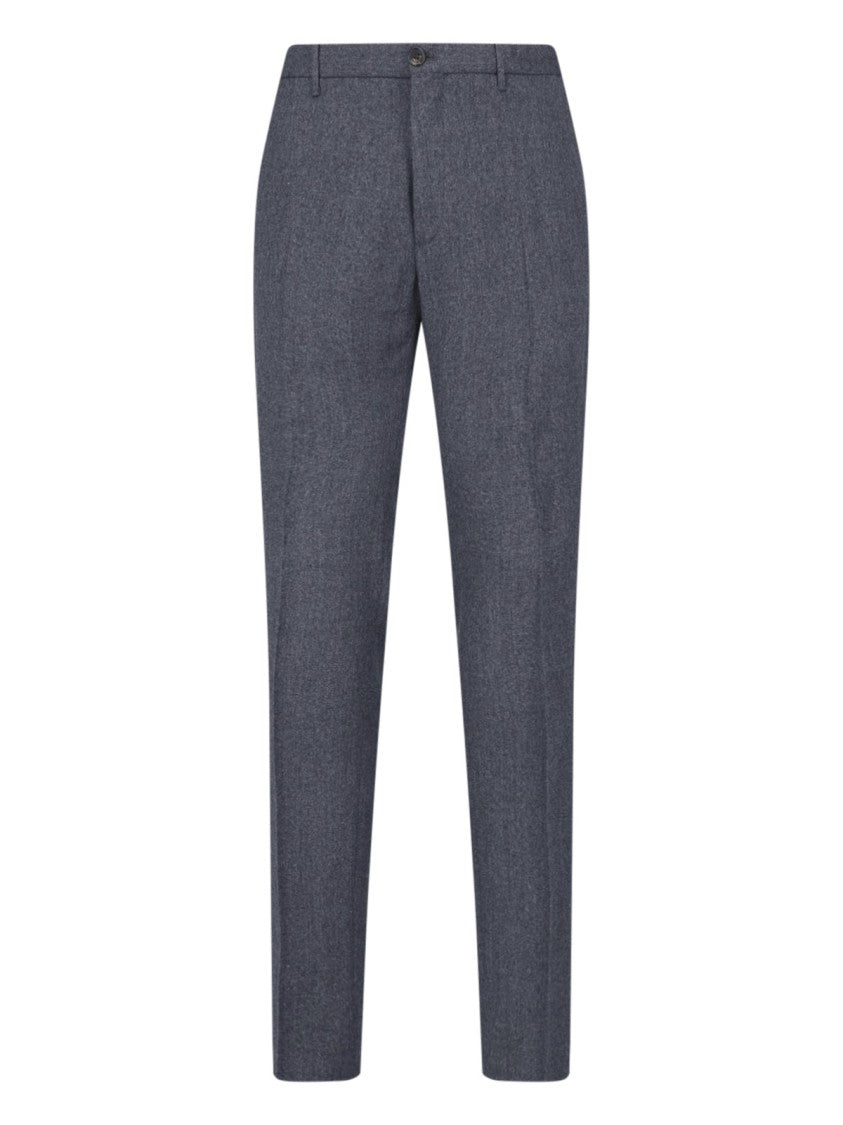 Incotex Grey Slim-Fit Virgin Wool Trousers