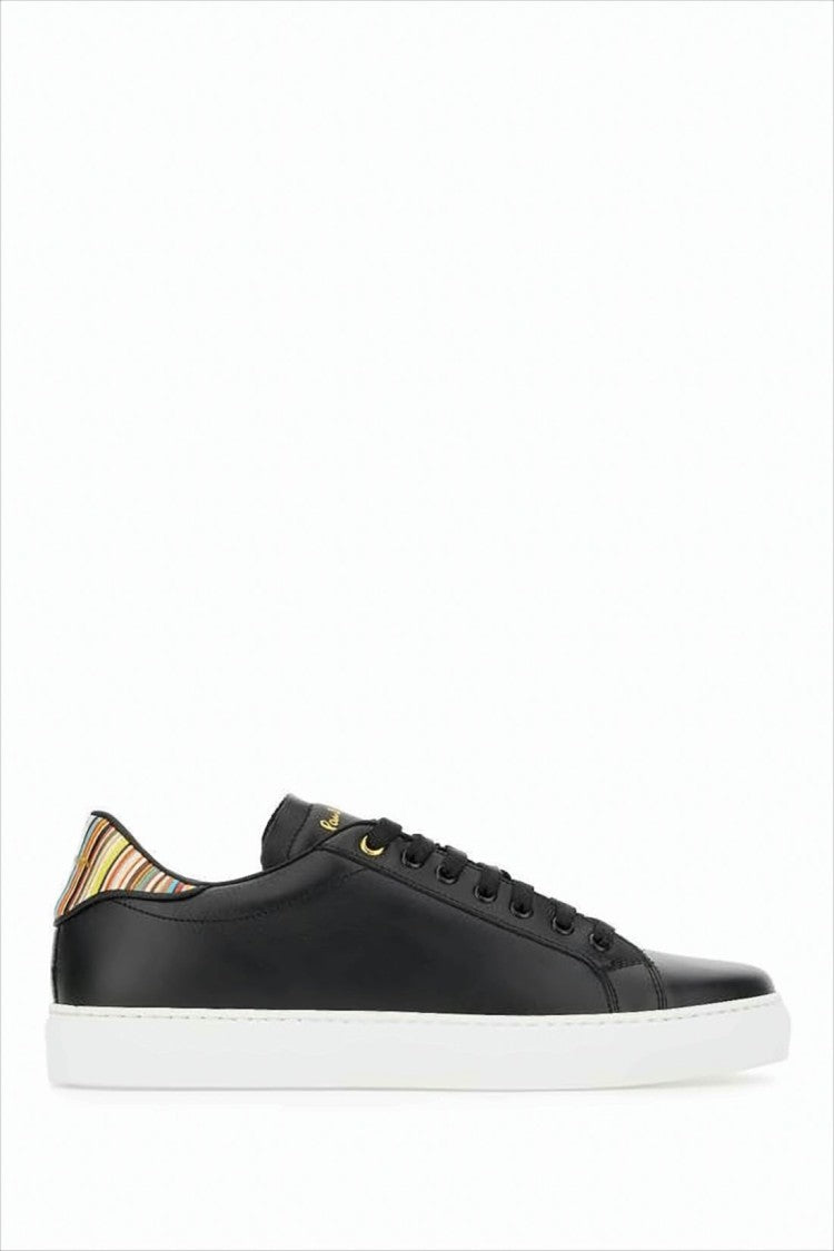 Paul Smith Smooth Leather Low-Top Sneakers With Multicolored Striped Detail