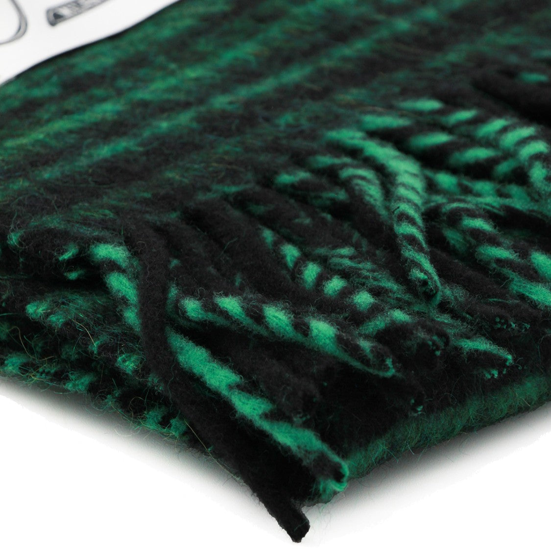Marni Rectangular Check Pattern Wool Scarf With Logo Patch