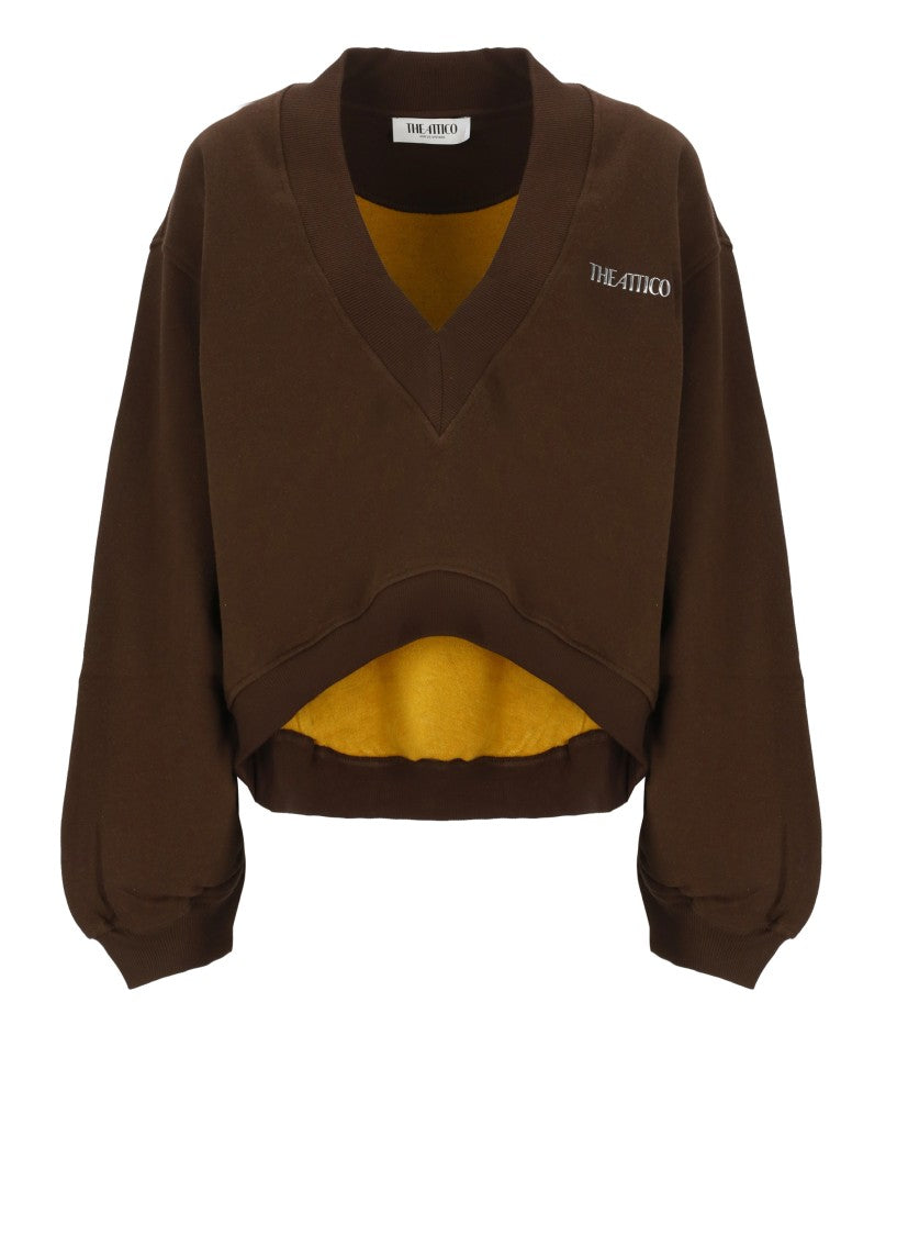 The Attico Brown Cotton Sweatshirt