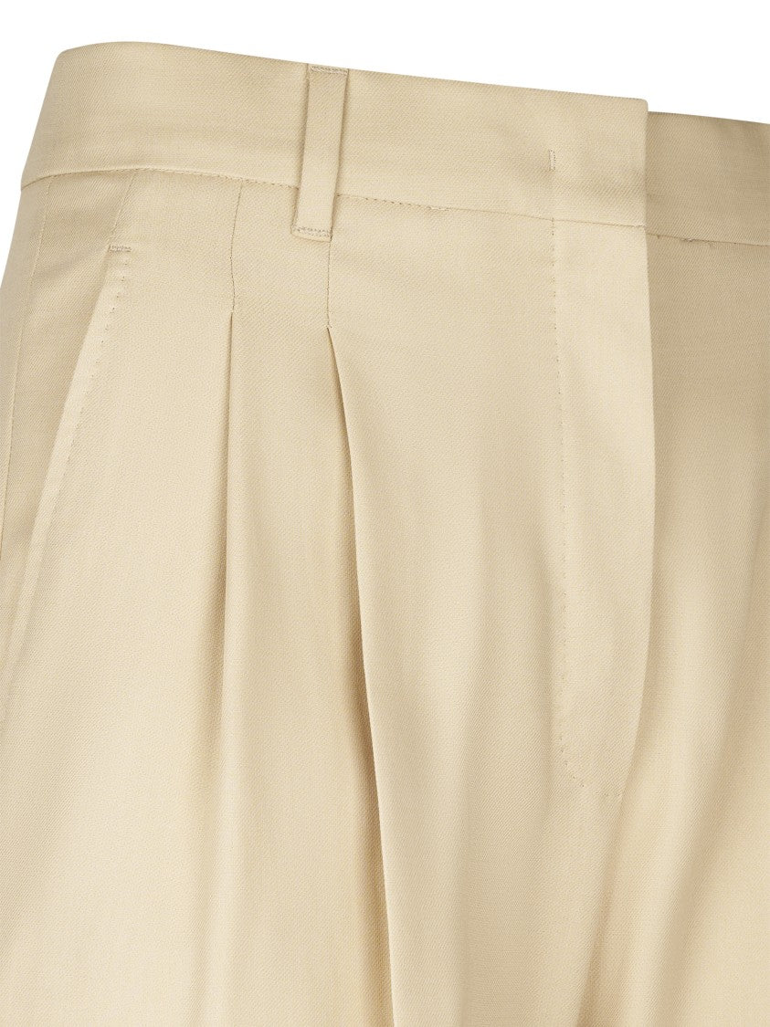 Max Mara High-Waisted Wide-Leg Trousers With Front Pleats