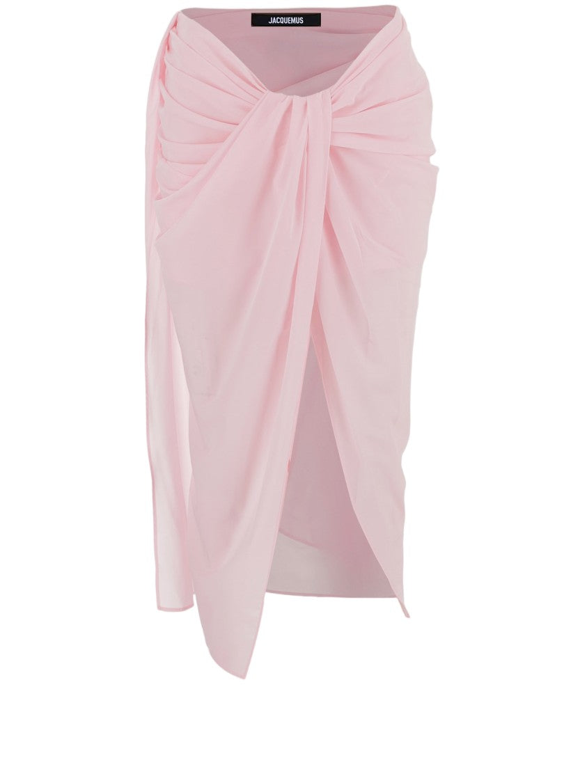 Jacquemus Stretch Fabric Pareo Skirt With Asymmetrical Draping