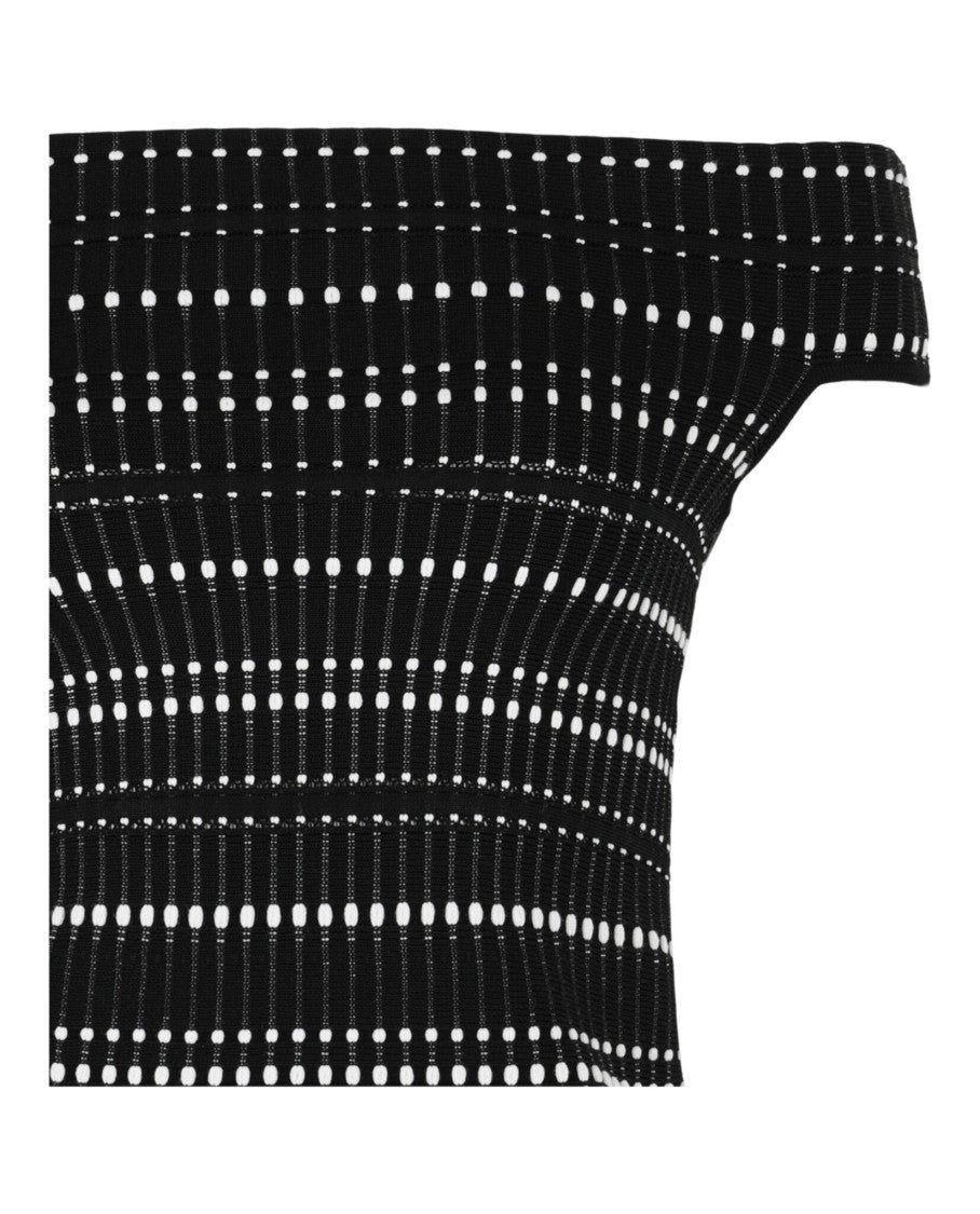 Alexander Mcqueen Off-The-Shoulder Stitch Dot Crop Top